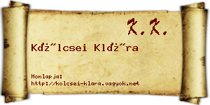 Kölcsei Klára névjegykártya
