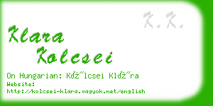 klara kolcsei business card